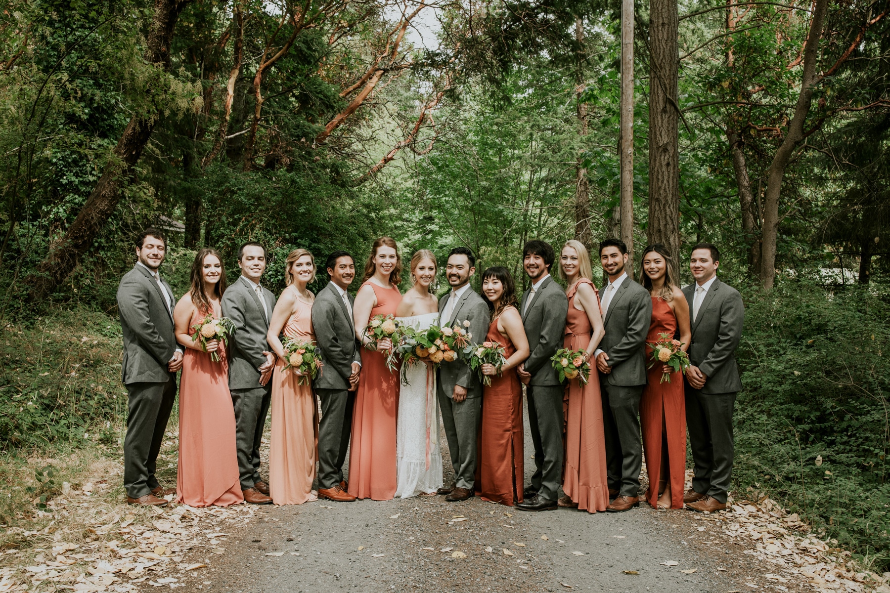 seattle wedding photographer cute bridal party photo