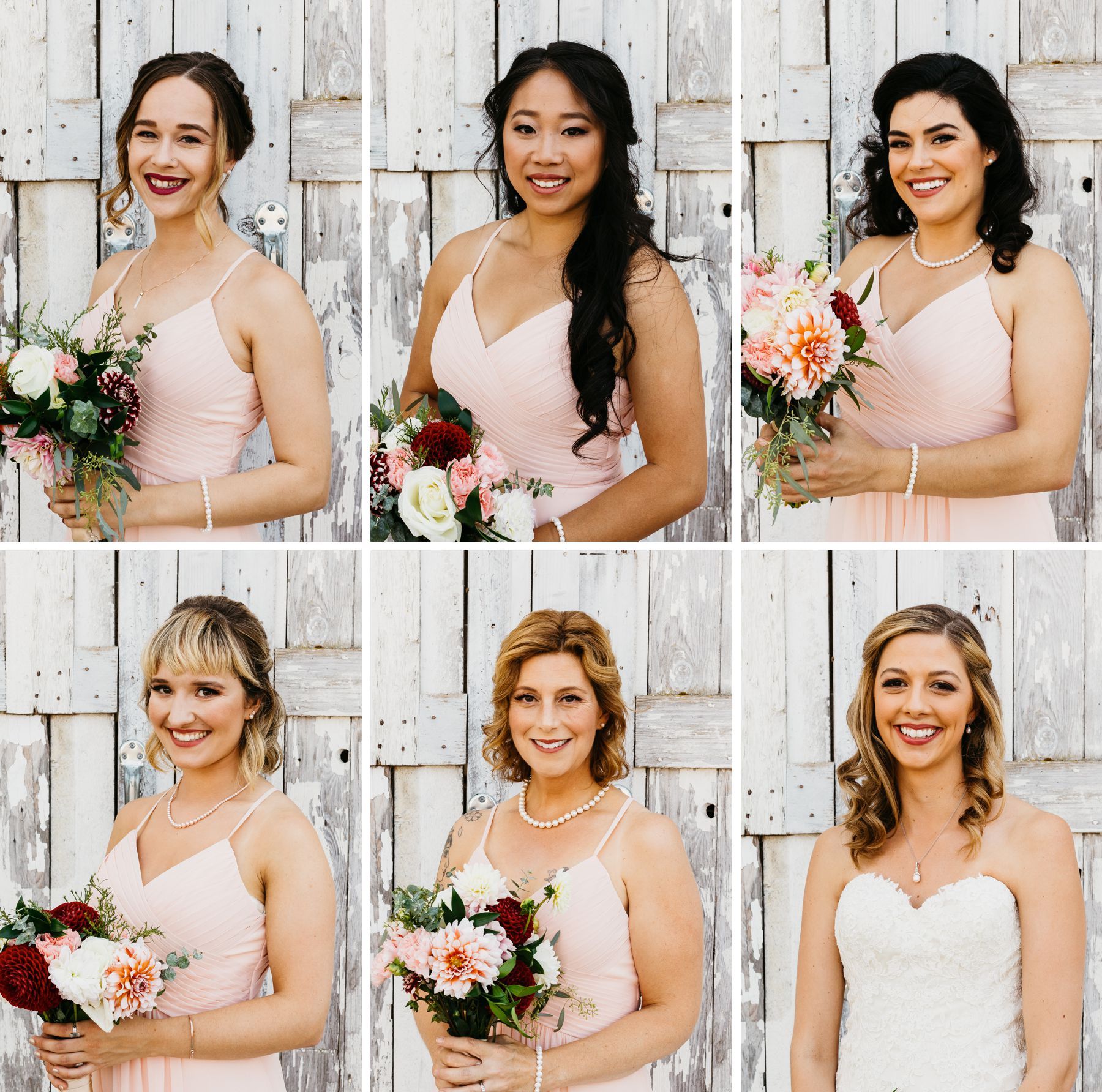 dairyland wedding barn door bridal party