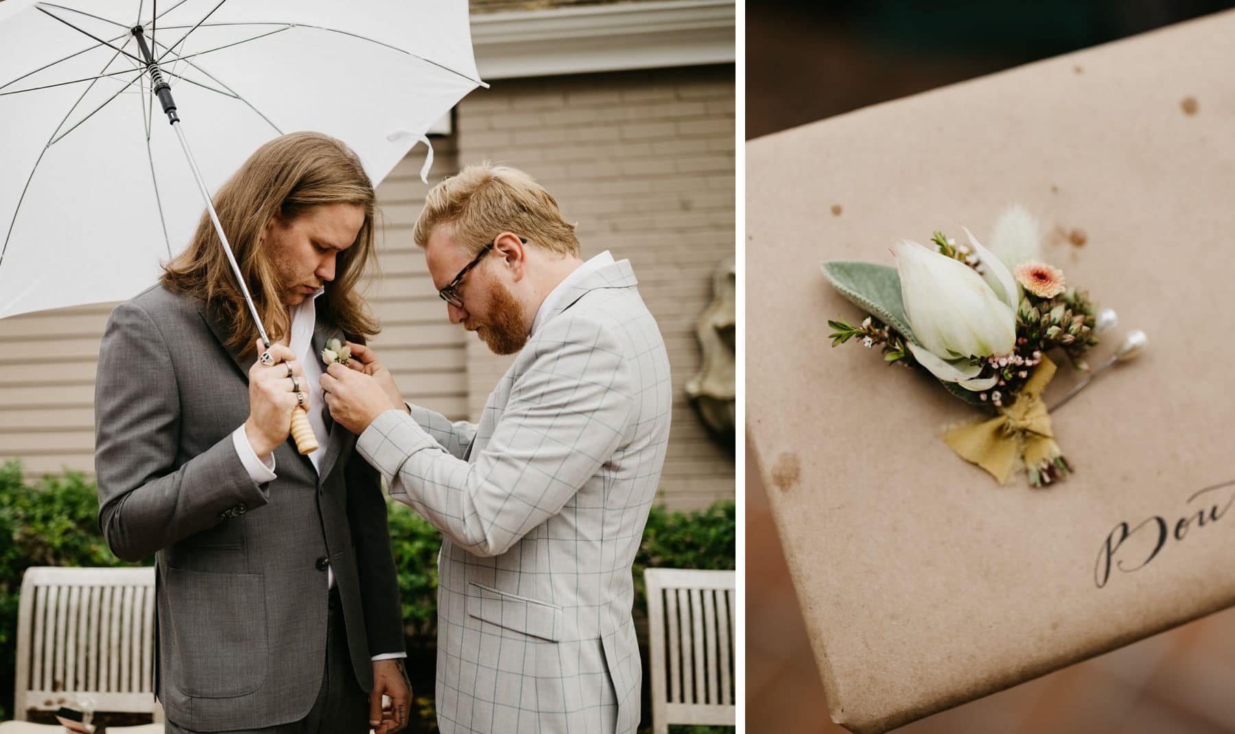 london plane seattle wedding boutineer