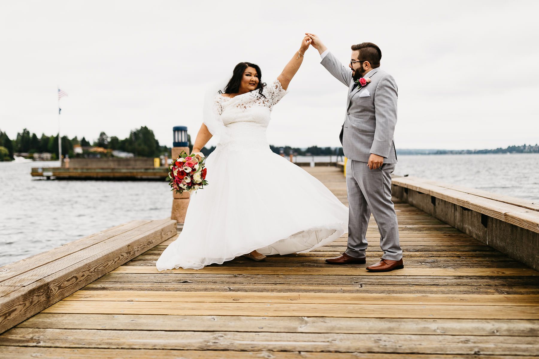 woodmark hotel wedding portrait dock