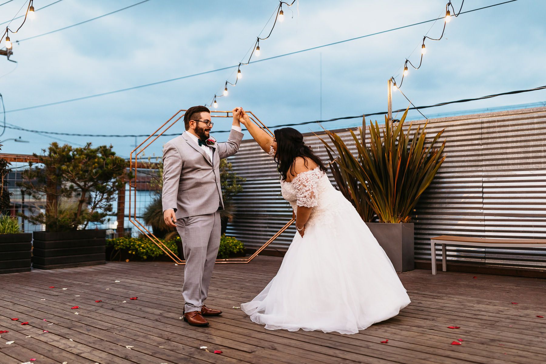 within sodo wedding rooftop deck