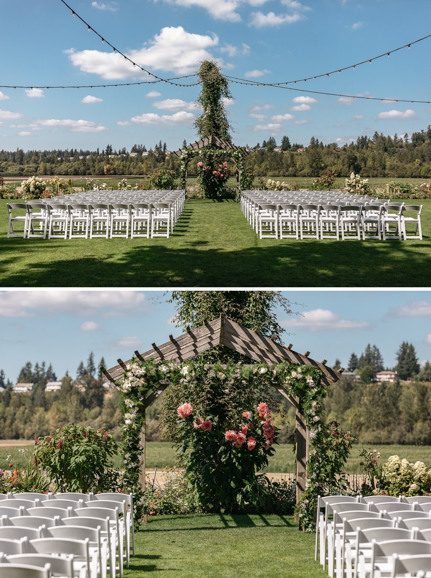 the kelley farm wedding ceremony sun