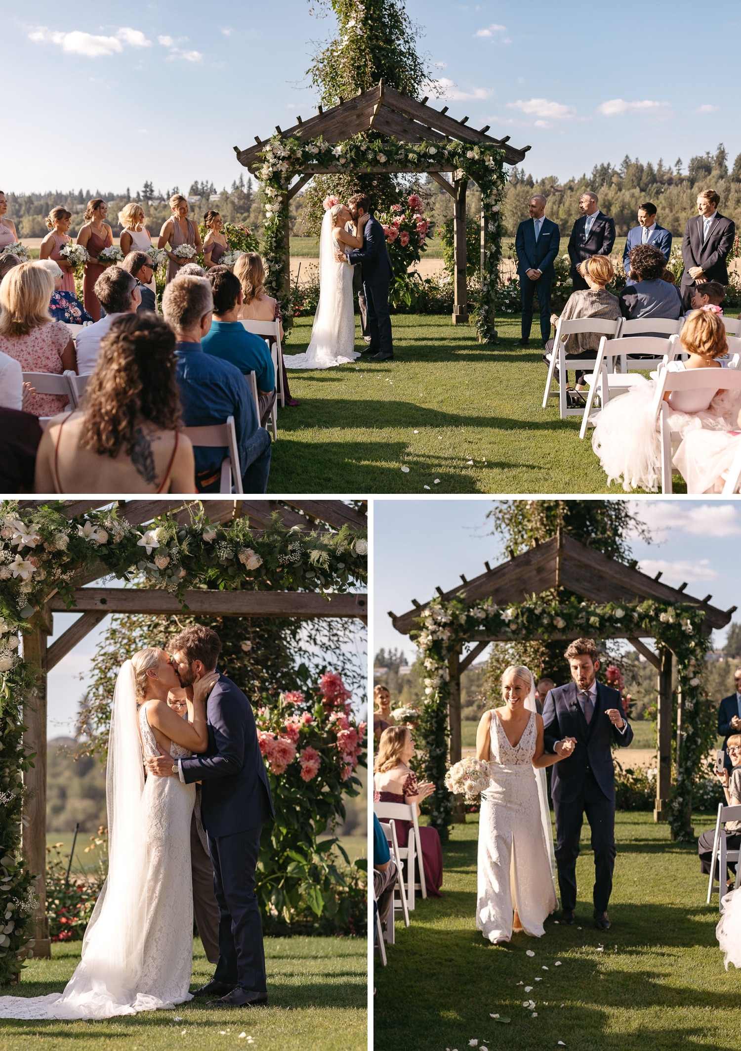 the kelley farm wedding ceremony sun
