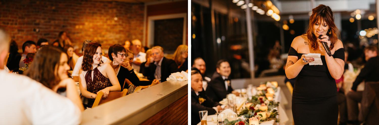 toasts at ballard bay club wedding
