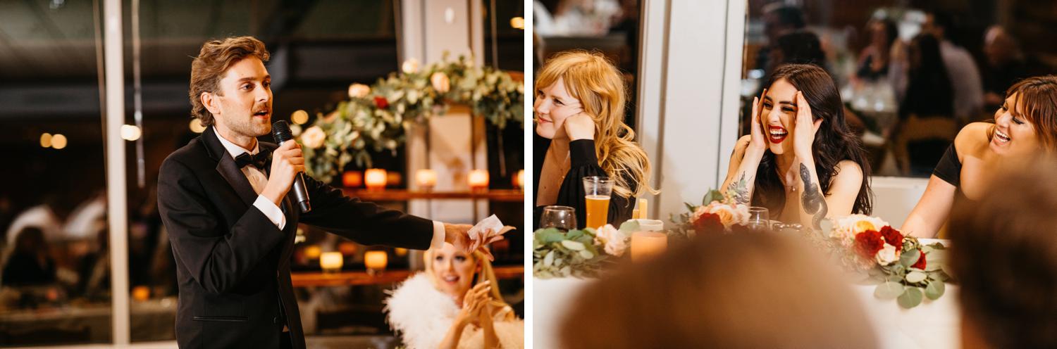 toasts at ballard bay club wedding