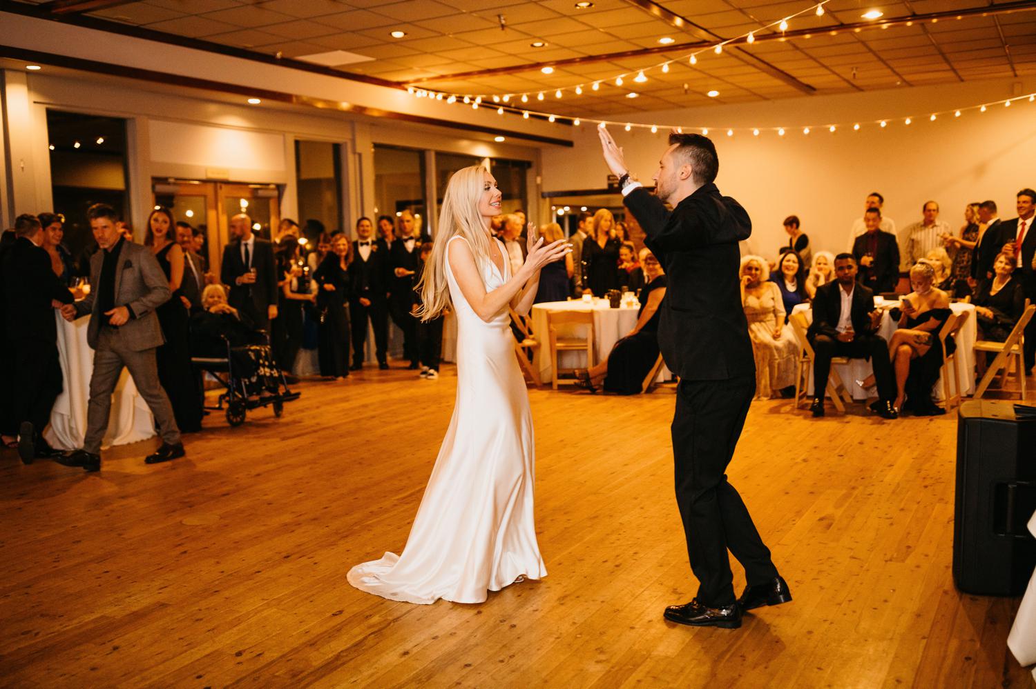 first dance at wedding at ballard baby club