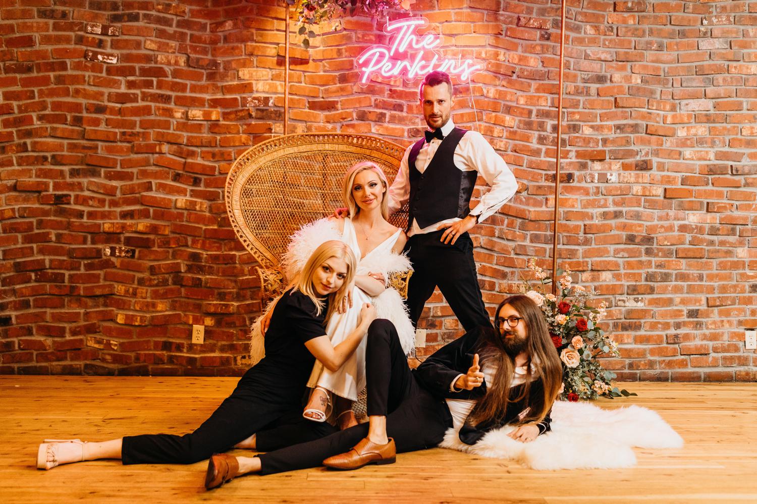 bride and groom photo booth inspiration