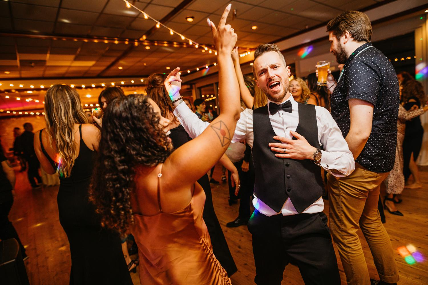 wedding at ballard bay club dance floor