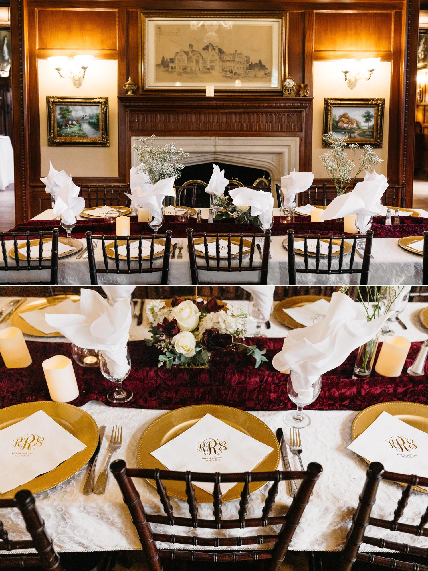 thornewood castle wedding dining hall