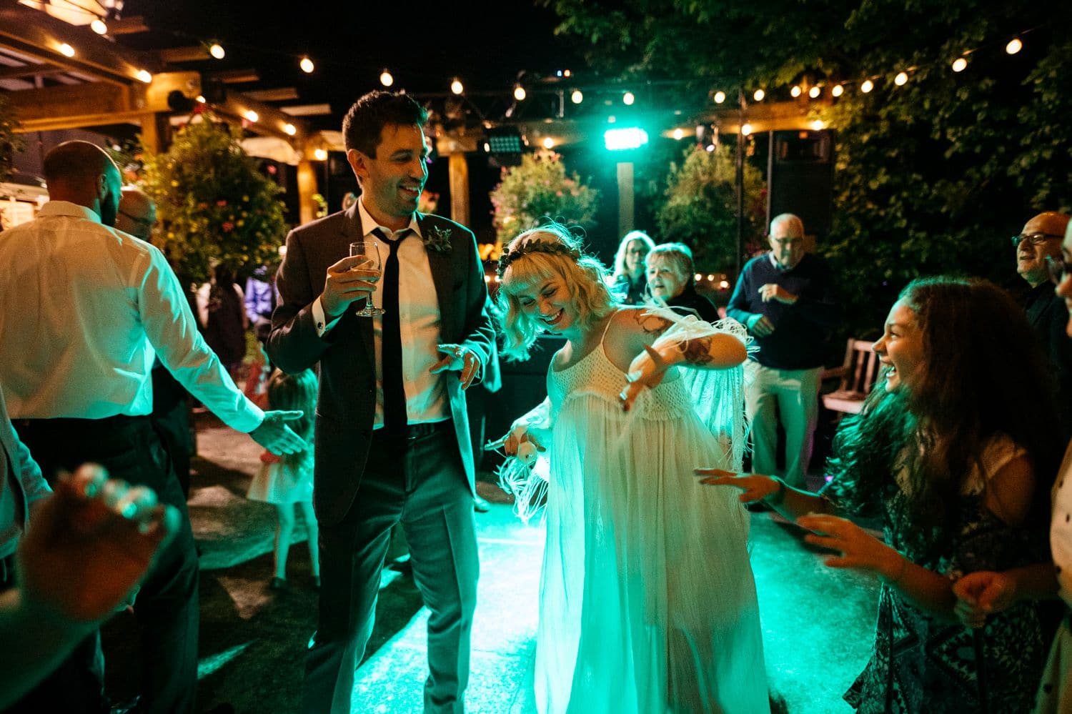 robinswood house wedding dance floor at night