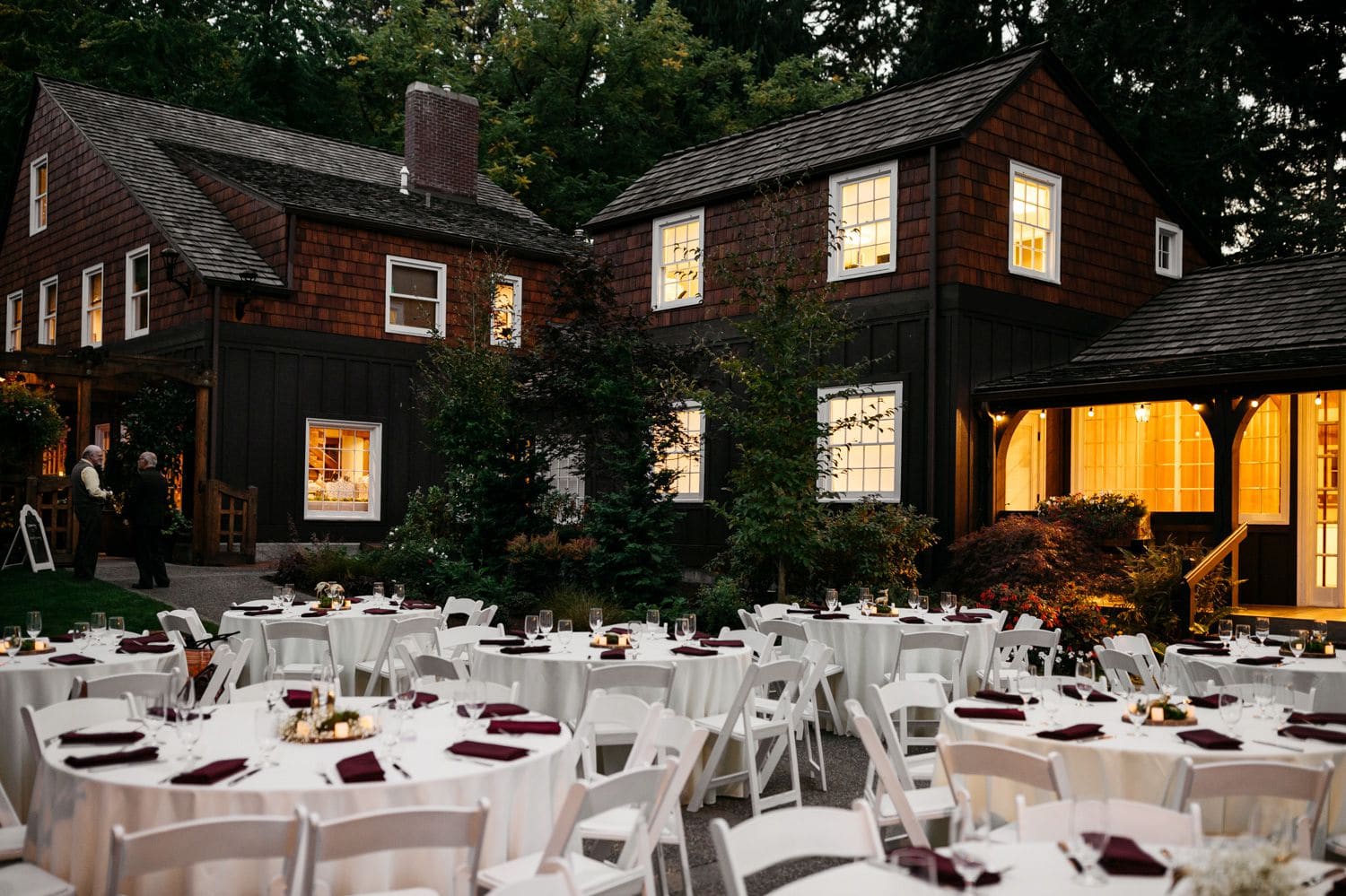 robinswood house wedding reception at night