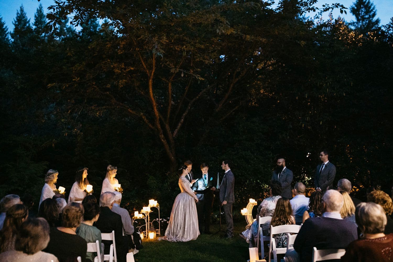 robinswood house wedding ceremony at night