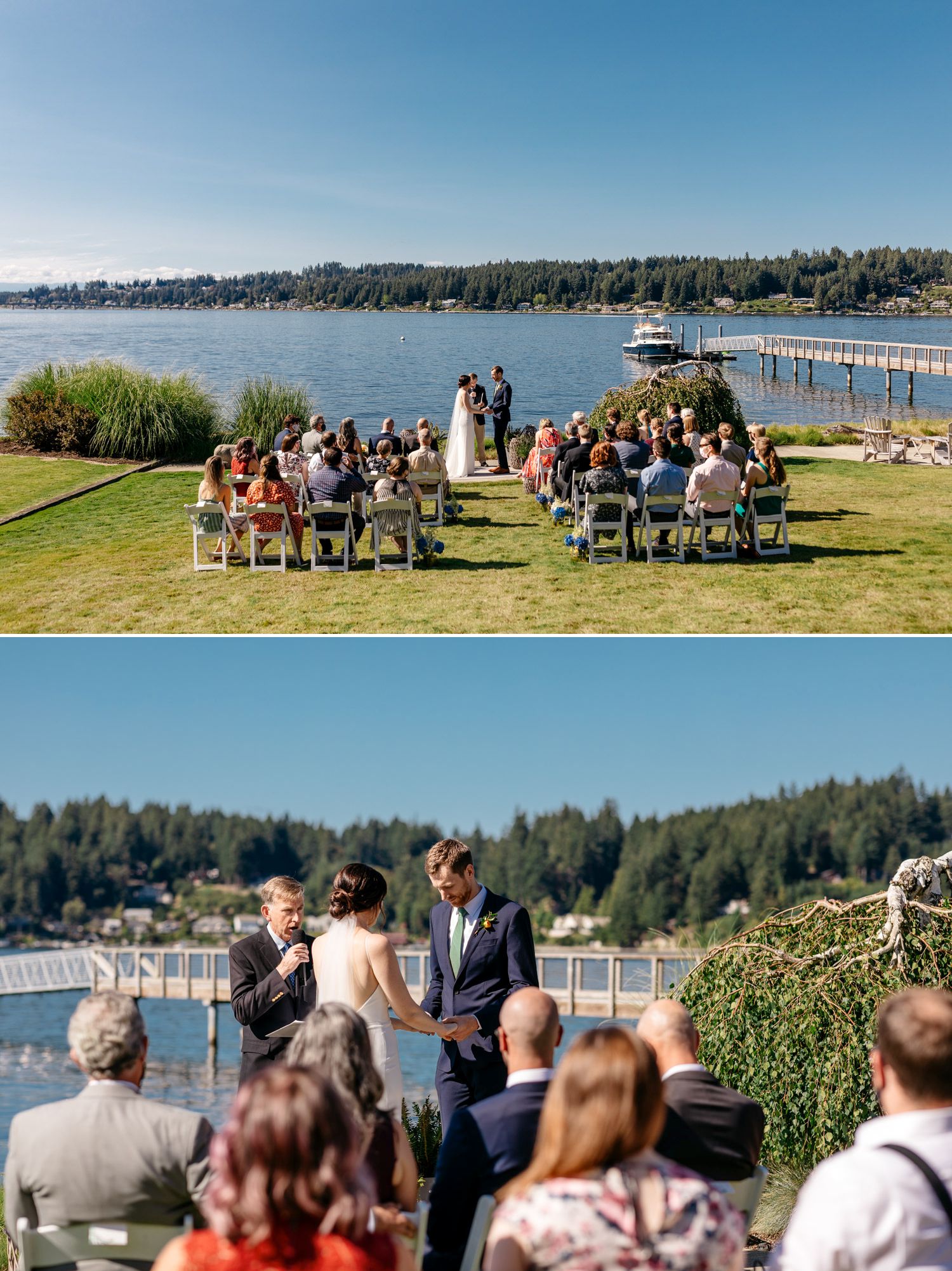 fox island backyard wedding ceremony