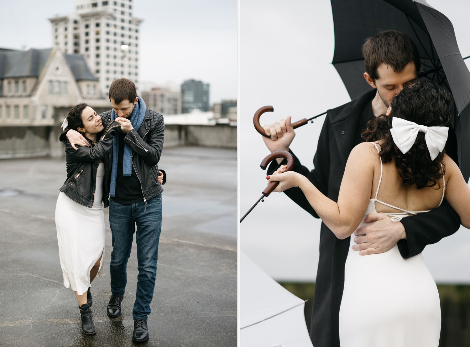 seattle parking garage wedding photo