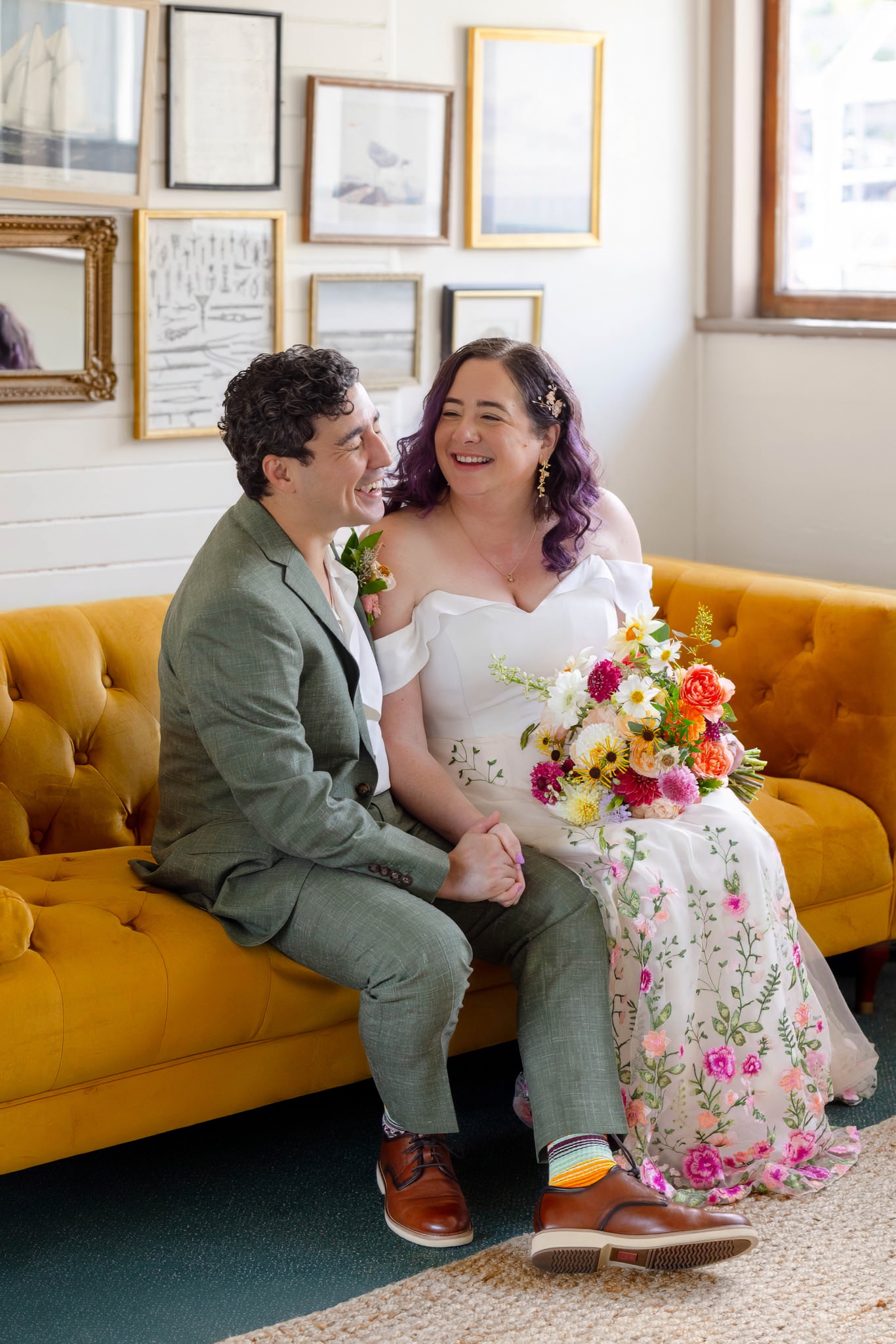 colorful mv skansonia wedding on a cloudy day
